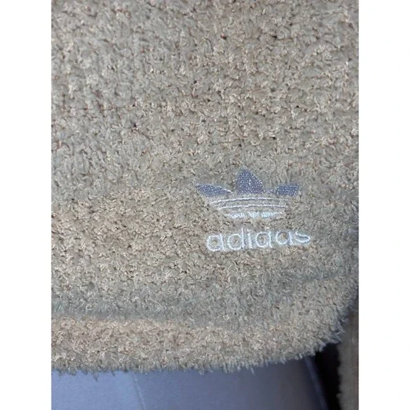 Adidas Originals Relaxed Risqué Fluffy Knit Ruched Crop Top - Picture 3 of 8